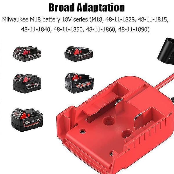 Wheel Adapters for M18 Battery, 18V Wheel Battery Conversion Kit 12awg Cable for RC Toys, Robotics