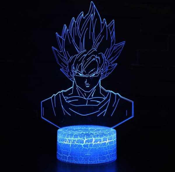 3D Optisk Illusjonslampe LED Nattlampe, 7 Farger Touch Nattbord