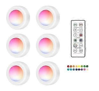 6-pack Wireless LED Spotlights with Remote Controls