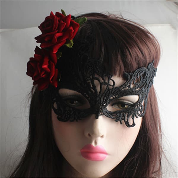 2 stykker fløjlsroser masker - Klassisk maskeradebal