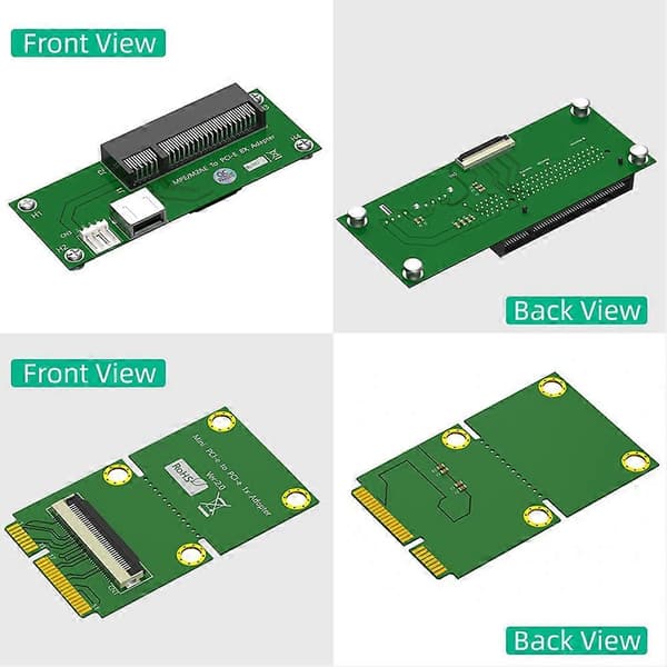 Mini PCI-E - PCI-E 8X -sovitin jatkokaapeli nopealla FPC-kaapelilla PCIE-testilaajentimelle, B