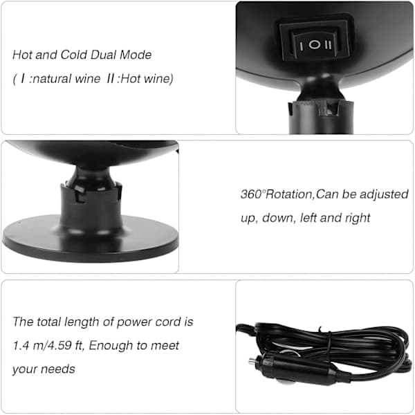 180W 12V Forrudeventilator Plug-in Anti-dug Bilventilator Forrude