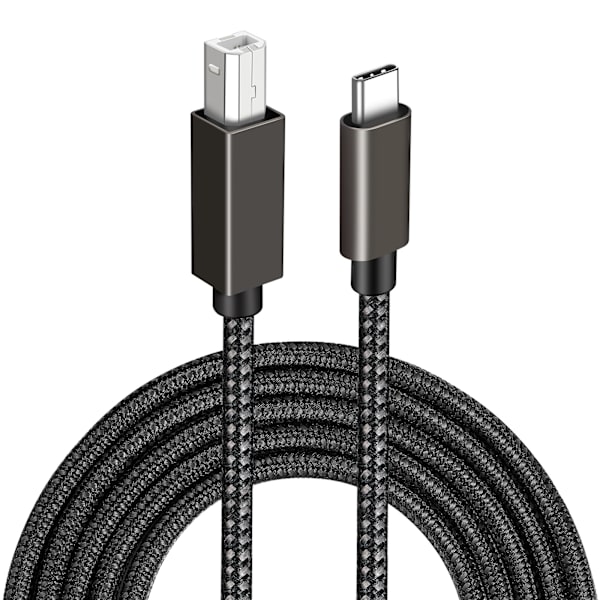 USB-B–USB-C-tulostinkaapeli, musta, 2 m