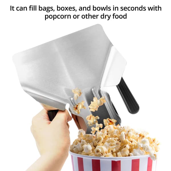 Popcornske af rustfrit stål, pommes frites-ske, multifunktionel ske til chips, popcorn, isgodter og snacks
