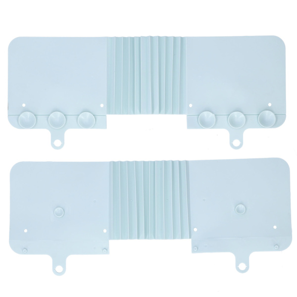 Foldable Sink Splash Guard with Suction Cups Water Repellent Board Kitchen Accessory Light Blue