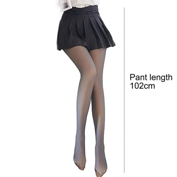 Opake vintertermo-tights med høy midje, fleece, grå - connecting KLB