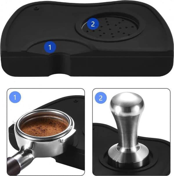 Tampermatte - Tampermatte - Tamperstøtte - Kaffetampermatte - Espressomatte - Silikon - Sklisikker