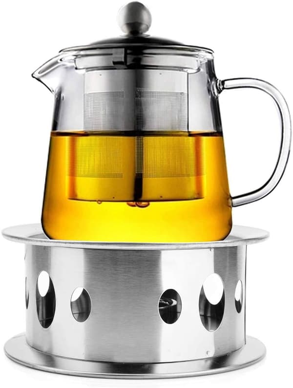 Rostfri tevärmare, teunderlägg, silver