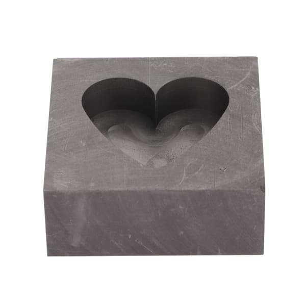Grafitform Hjerte Grafitstøbeform Barrerform til Guld Sølv Messing Kobber Aluminium Zink Raffinering Smeltning