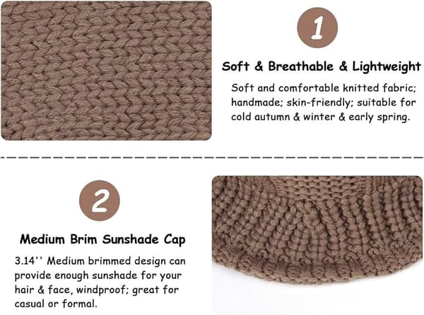 Women's Solid Color Knitted Bucket Hat Warm Wide Brim Twisted Rope Twi