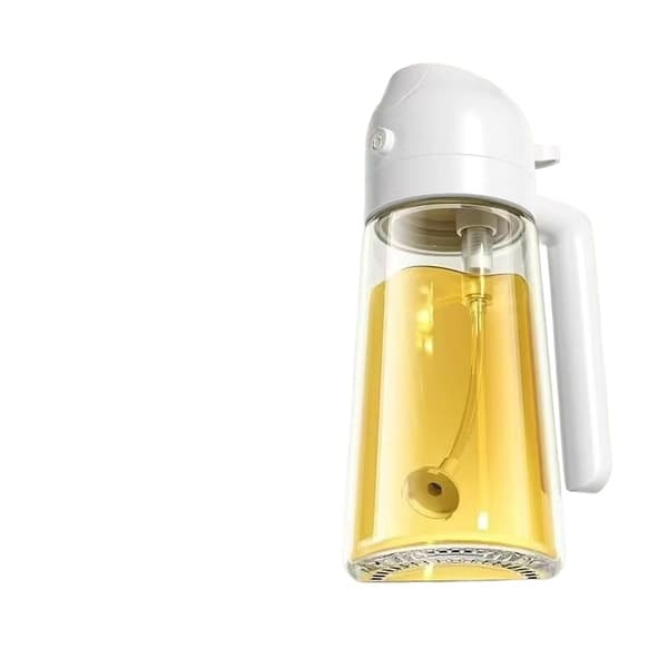 470 ml oliesprayflaske, fortykket glasoliedispenser med spray- og hældefunktion Hvid Hvid White