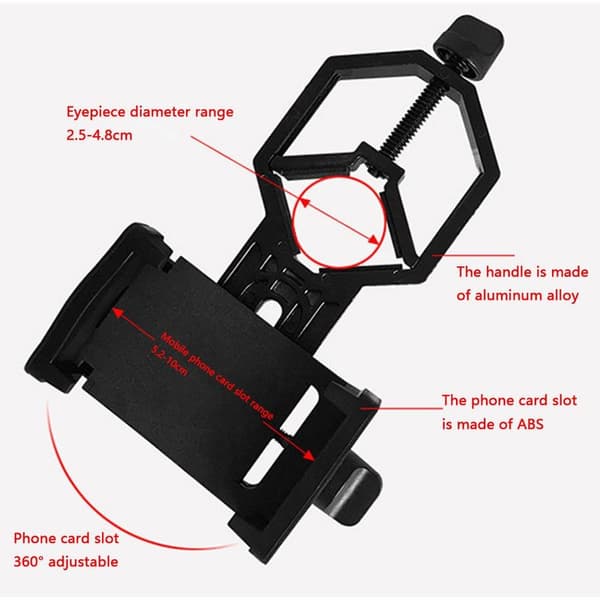 Universal Phone/Smartphone Adapter and Holder for Camera Binoculars