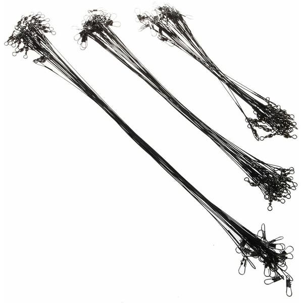 60 stk fiskestangledere i rustfritt stål 15/23/30 cm linje svart