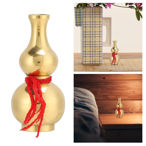 Messing Græskar Penge Tegning Feng Shui Forbedre Lykkelig Pynt Håndværk Buddhistisk Tilbehør