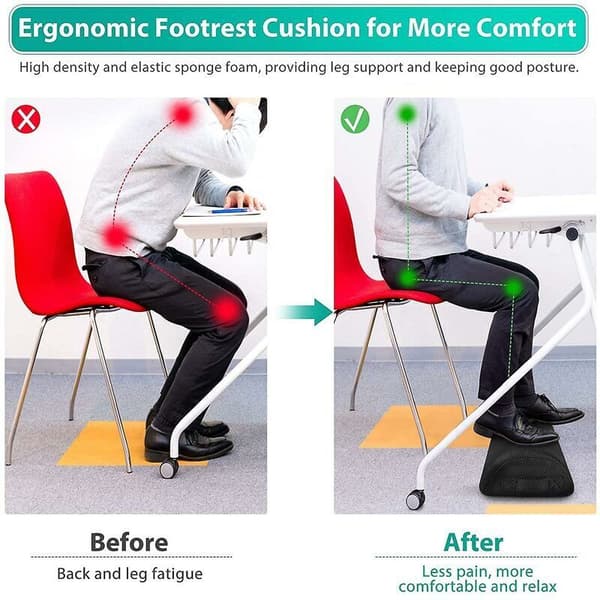 Under Desk Footrest, Ergonomic Stools with High-Density Footrest Cushion