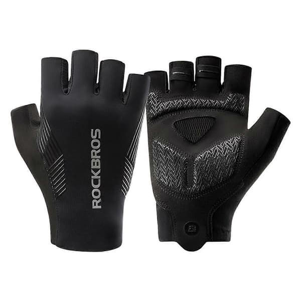 Korte Cykelhandsker Halvfinger Cykelhandsker Sort S