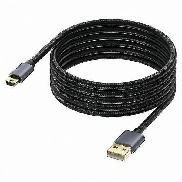 10m USB 2.0 til Mini B Hann Ladekabel for PS3-kontroller, MP3-spiller, Kamera