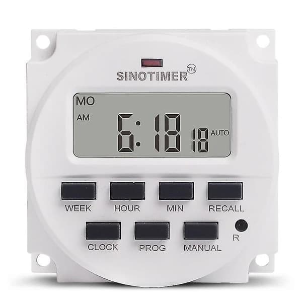 15,98 tommer LCD digital timer 12V DC 7 programmerbar tidsbryter TM618N-4