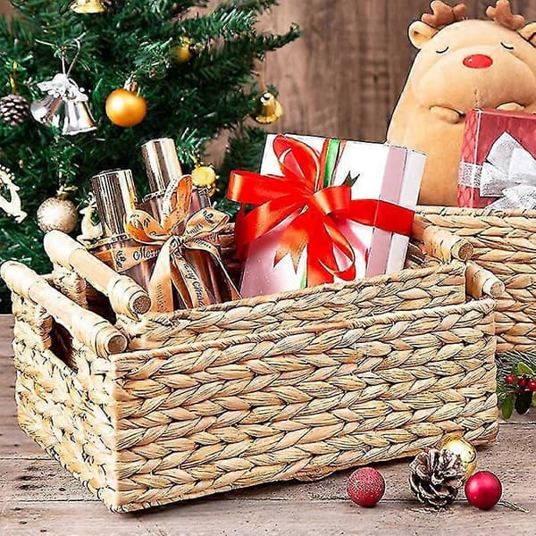 Small Rattan Baskets for Bathroom Organization, Hyacinth Storage Baskets, Rattan Storage Basket Wi