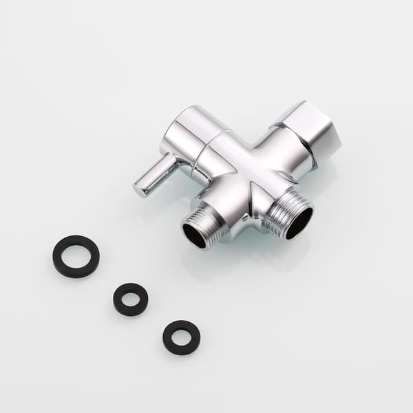 Solid Messing 3-vejs Ventil 3/8 \"-12/17 T Adapter Omdirigeringsventil til Toilet WC, Krom