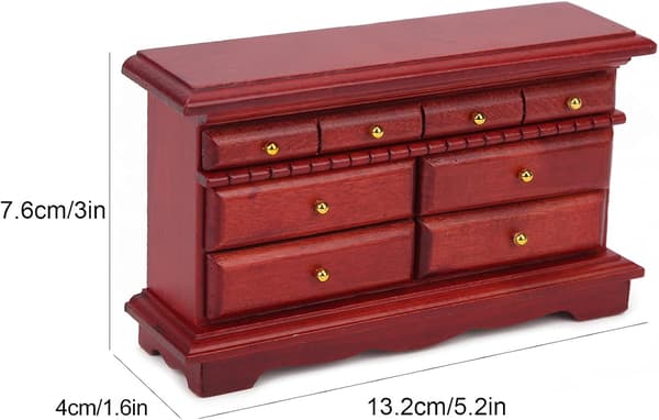 Miniatyrkommode, 1:12 Miniatyrkommodemodel Dekorativ Massiv