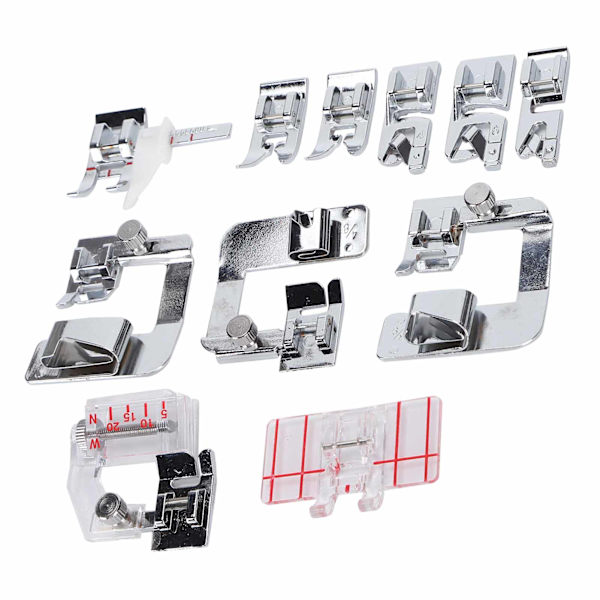 11 Pcs Presser Foot Hemming Rolled Hem Parallel Stitch Sewing Machine Accessories Replacement