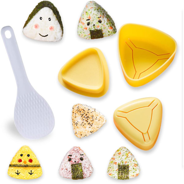 2 stk japanske risbolleformede sushiformer, onigiri-maker, triangel