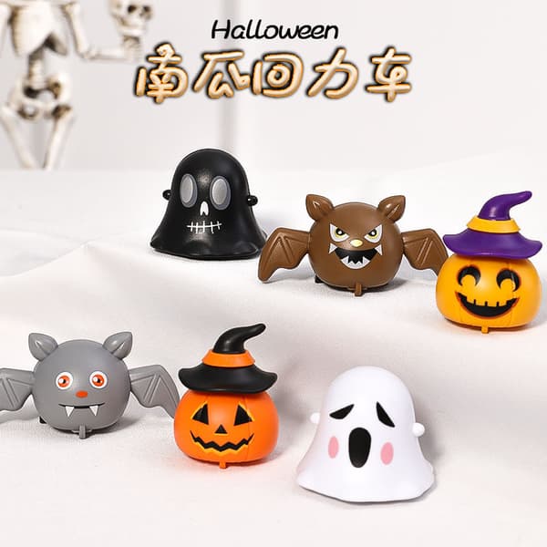 2 stk. Halloween pull-back racere, 2 forskellige biler, Halloween-festpose eller gaveidé