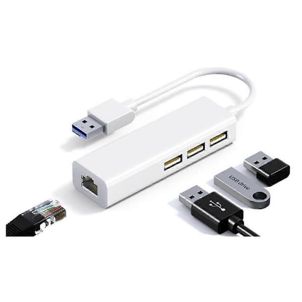 4-in-1 USB RJ45 Lan Network Card USB2.0 Ethernet Card Hub Splitter Adapter 10 GBit/S for Laptop PC Dr