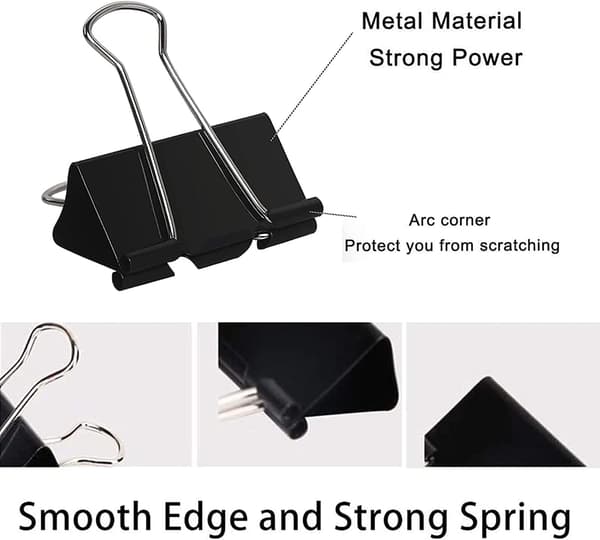 48 stk. store papirclips (sort)