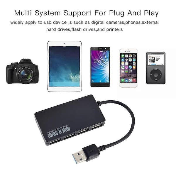USB 3.0 Hub Højhastigheds USB3.0+USB2.0 Hub Ekstern 4-ports Adapter Splitter Til Laptop Understøtter Windows