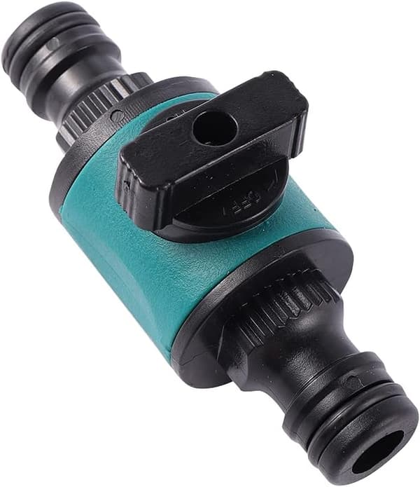 Hurtigkobling til haveslange med 2-vejs stopventil 2 stk. 16 mm