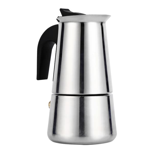 Perkolator Moka Pot Kaffetrakter i rustfritt stål for komfyr, hjemme- og kontorbruk (100 ml)