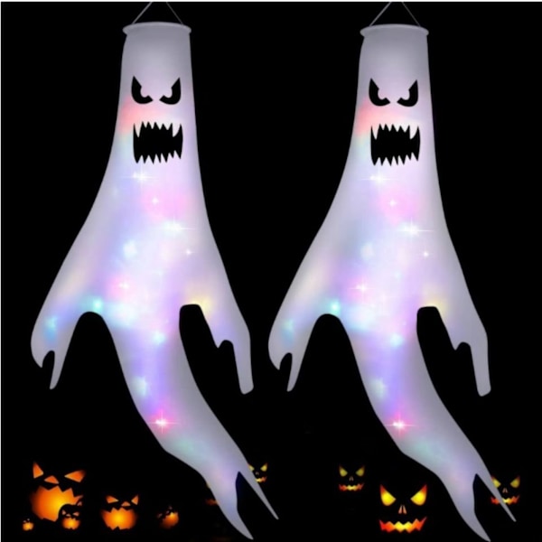 Halloweenpynt - 2 store spøgelser 130CM - Gyserpynt