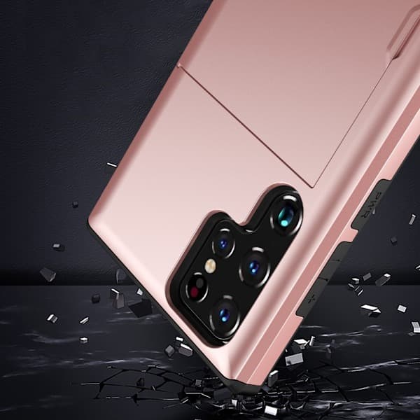 Samsung Galaxy S22 Ultra Deksel Med Kortlomme Roségull