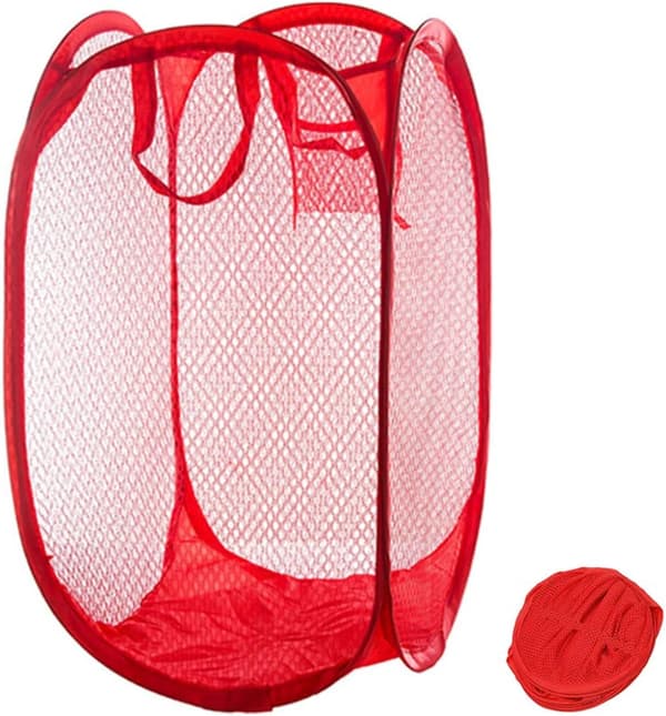 Folding Mesh Laundry Hamper for Bedroom, Nursery, Dorm