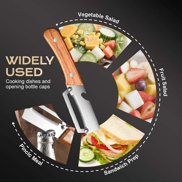 Stainless Steel Vegetable Peeler, 3-pack with Ultra-Sharp Blade and Ergonomic Wooden Handle