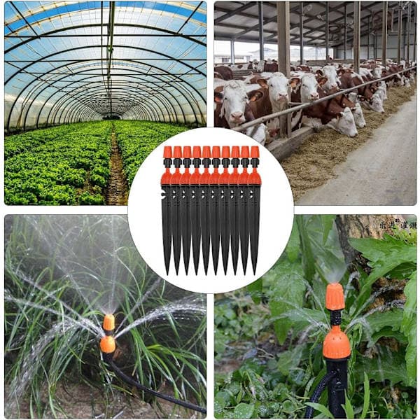 10 stk. automatiske drypsprinklere Mikrosprinklere Vanding Justerbar