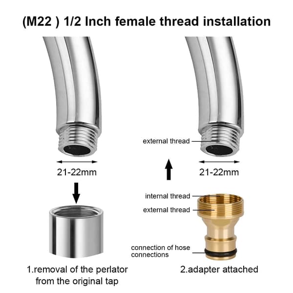 Garden Hose Adapter (2-pack), Brass Fittings, 1/2\" Quick Connect Set, Garden, Kitchen Water Tools