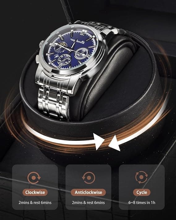 Simple Automatic Watch Winder: Automatic Watch Cradle Bi-Directional Rotation for Women's and Men's Watches