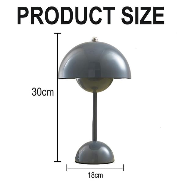 Table Lamp, Eye-Friendly LED Flower Pot Table Lamp Portable for School, Grey