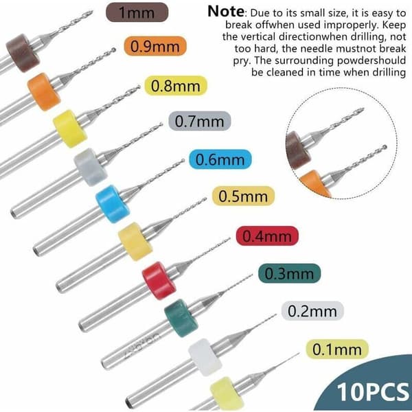 Precisions Mini Drill Set 57 pieces 0.3-3mm & 0.1-1mm for Wood PCB Modeling Hand Drill Tools Compatible with Dremel