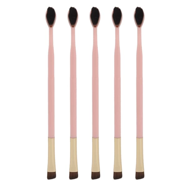 5 Pcs Toothbrush Foundation Brush Pink Handle Soft Double-Sided Makeup Eyeshadow Brush Cosmetic Tool