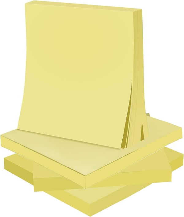 Yellow Sticky Notes, Yellow Post-it Notes, Self-Adhesive Pad with Super Strong Adhesion, for Office, School, and Home. 5 pcs