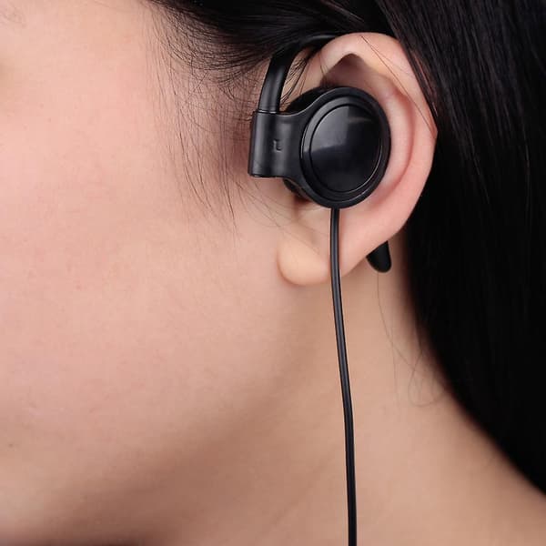 G-shaped Soft Earhook Earpiece 3.5mm Jack Single-sided Headset Headphones [DB] Left ear Left ear