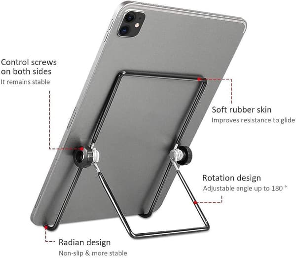Adjustable Foldable Plate Holder, 1 Piece, Iron Display Stand, Desktop Decoration (Black, 19x14.5cm)