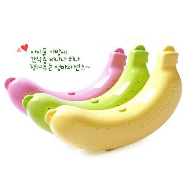 Stor bananbeholder, 2 stk., gratis bananskræl, bananovertræk, bananbeskyttelsesetui, bananopbevaring, frugtbeholder til at holde frisk, banankasse Pink