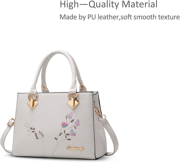 Retro Dame Håndtasker Tote Taske PU Læder (Hvid)