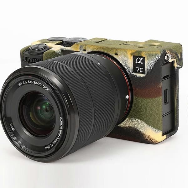 G7q For Sony A7C II A7CR Textured Case Anti-Scratch Silicone Protective B4h Camera Housing - Camouflage