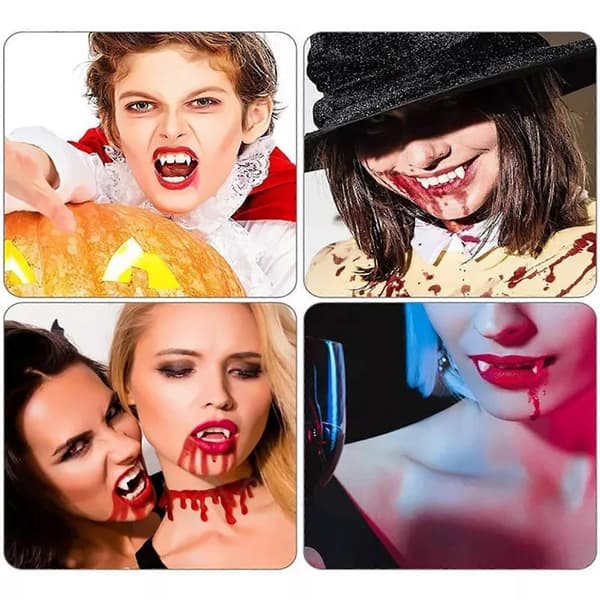 Realistiska vampyrtänder - Infällbara tänder för Halloween (FMY)
